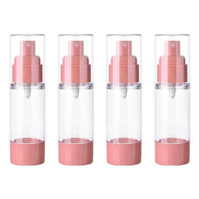 4 Stéck Vakuum-Spréhflasche, Pressflasche, kosmetischer Reisespender, rosa, 30 ml