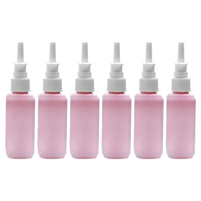 50 ml farbige Kunststoff-Spréhflasche, kosmetische Gießkanne, rosa, 6 Stk