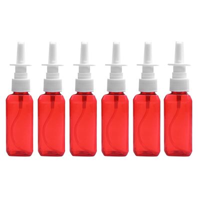 50 ml farbige Kunststoff-Spréhflasche, kosmetische Gießkanne, rot, 6 Stk