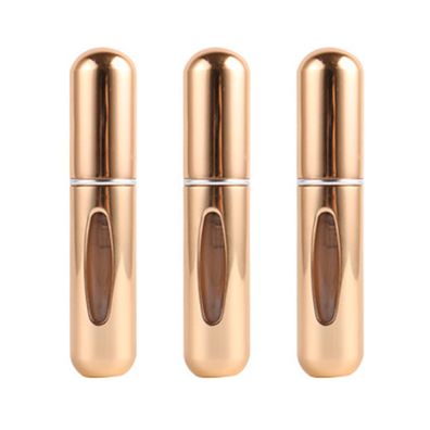 3 Stéck 5 ml Spréhflasche mit Bodenféllung, Parfémflasche in hellem Gold