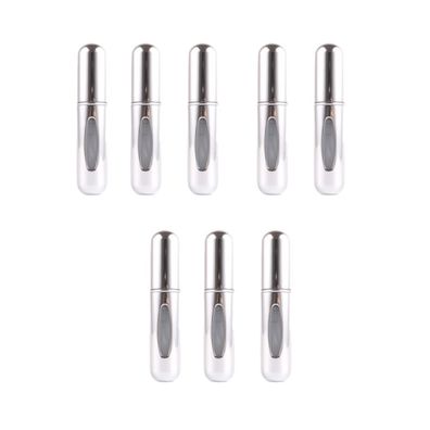 8 Stéck 5 ml Spréhflasche mit Bodenféllung, Parfémflasche in hellem Silber