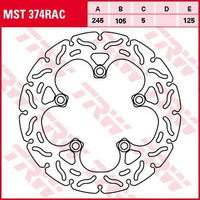 MST374RAC Bremsscheibe Race Yamaha 600 FZ6 Fazer MT-06 1000 FZ1 04-15