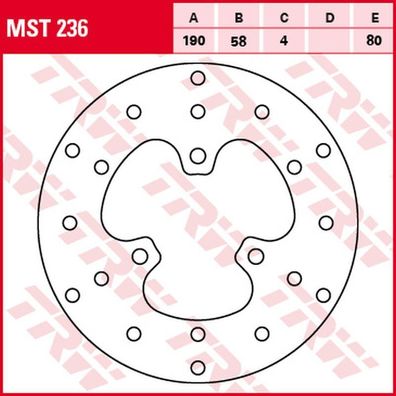 MST236 Bremsscheibe starr Aprilia Beta Gilera Husqvarna KTM MBK SYM Yamaha Piagg