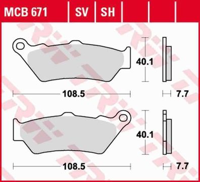 MCB671SV Bremsbelag Aprilia BMW Ducati Honda KTM Kawasaki MotoGuzzi MotoMorini Y