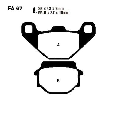 Goldstuff Bremsbeläge FA067R für Polaris (ATV) AEON ALFER APACHE Aprilia (Inc Sc