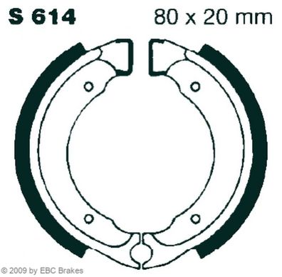 Premium Bremsbacken S614 für E-TON Quadzilla (inc. White Knuckle Models) Kawasak