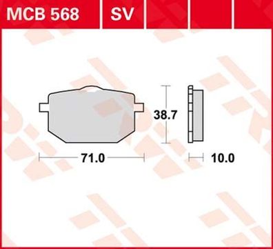 MCB568 Bremsbelag Yamaha TT XT 600 86 - 92