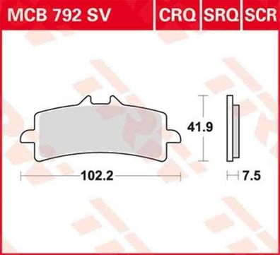 MCB792CRQ Bremsbelag Aprilia Ducati Husqvarna Kawasaki KTM MV Augusta Suzuki Tri