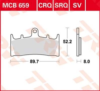 MCB659SV Bremsbelag Kawasaki Ninja ZRX ZX-12R Suzuki GSX GSF Marauder TL