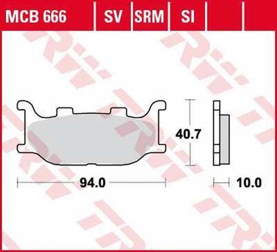 MCB666SV Bremsbelag Yamaha SR TDR TZR XV Virago XVS FZ6 XJ XJ6 MT-03 XV XVS