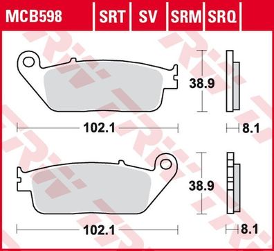 MCB598 Bremsbelag Cagiva Daelim Honda Kawasaki Kymco Peugeot Suzuki Triumph Yama