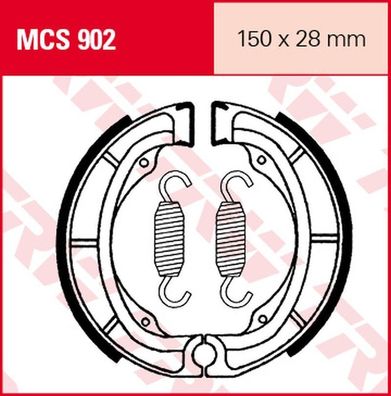 MCS902 Bremsbacken 150x28 Kawasaki KLR KX Suzuki LT-F TS SP DR PE 71-02