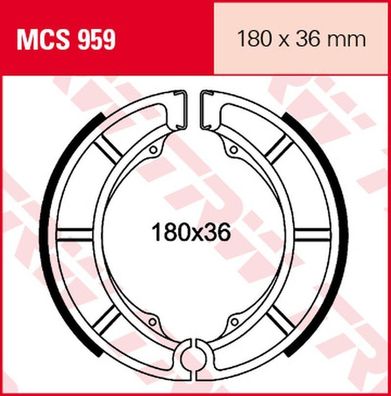 MCS959 Bremsbacken 180x36 Sachs 800 Roadster Suzuki King Quad 400 VS 600 750 800