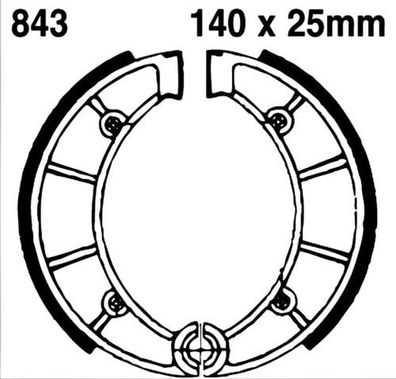 Premium Bremsbacken Water Grooved 843G für Ancillotti ASPES FANTIC Gilera KRAM-I