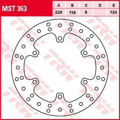 MST363 Bremsscheibe starr Yamaha 600 YZF - R6 1000 YZF - R1 99-03 hinten