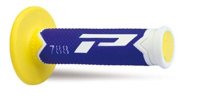 Progrip 788 Triple Density Grips - White/Blue/Yellow