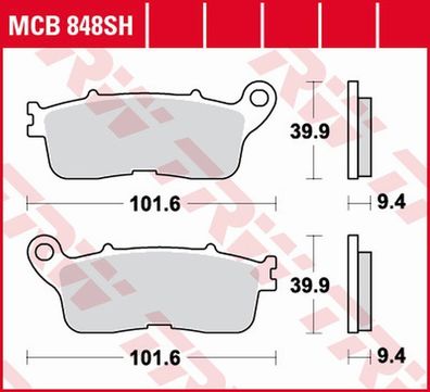 MCB848SH Bremsbelag Honda 1200 VFRFD X XL XDL SC63 SC70 SC76 10-16 hinten