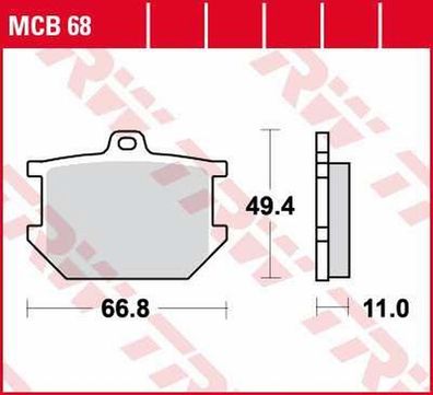 MCB68 Bremsbelag Yamaha XS 250 360 400 650 750 850 1100 XS 500 SR XJ 650 XV 1000