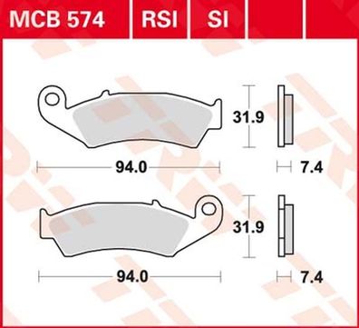 MCB574SI Bremsbelag Honda 75 CRM 125 CR 125 XLR 250 CRM 250 XR 600 XR Kawasaki K