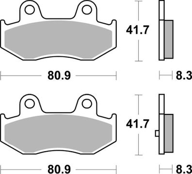 Bremsbelag SBS 781HF Street Ceramic Suzuki AN 250 AN 400 Burgmann hinten