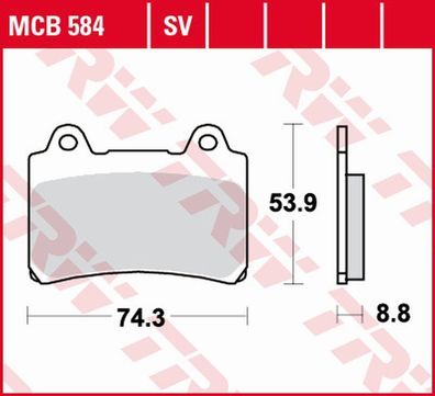 MCB584SV Bremsbelag Yamaha 750 1000 FZR 800 TRX 1200 FJ 1300 XVZ 86-00