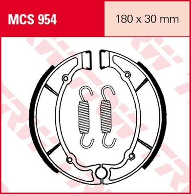 MCS954 Bremsbacken 180x30 Yamaha 250 350 RD 650 XS 73-83