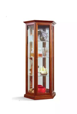 Vitrine Schränke Vitrinen Holz Luxus Wohnzimmer Möbel Schrank Braun Neu