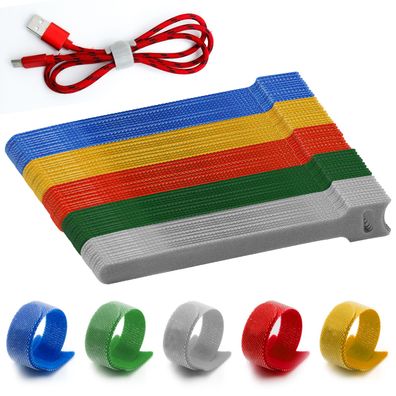 100 Stück Klettband Kabelbinder Bunt, Klett Kabelbinder Wiederverschließbar 150 x