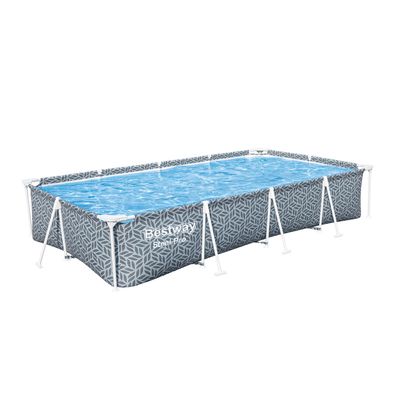 Steel Pro™ Frame Pool ohne Pumpe 366 x 201 x 66 cm, Blattform-Design, eckig