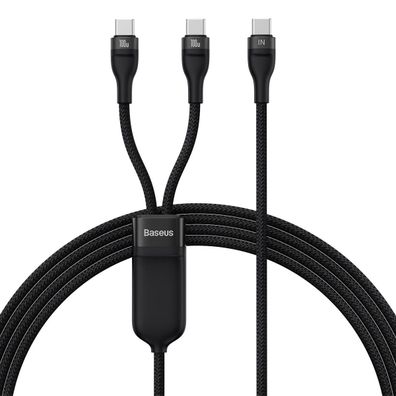 Baseus Flash Series ? Schnellladekabel 2in1 USB-C - 2xUSB-C 100W 1,5m schwarz