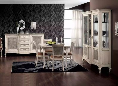 Esszimmer Garnitur Esstisch 4x Stühle Esszimmer Sideboard Set 7tlg