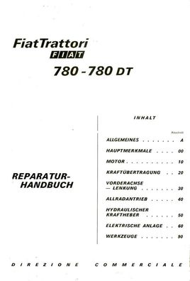 Werkstatthandbuch für die FIAT Traktoren 780 und 780 DT