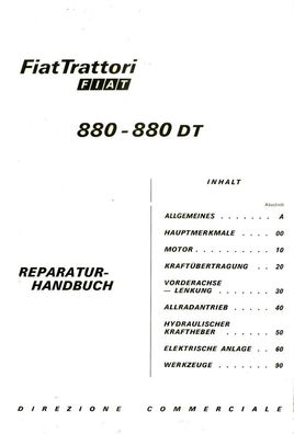 Werkstatthandbuch für die FIAT Traktoren 880 und 880 DT
