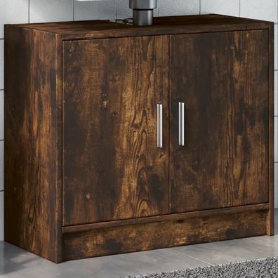 vidaXL Waschbeckenschrank Räuchereiche 63x29x55 cm Holzwerkstoff