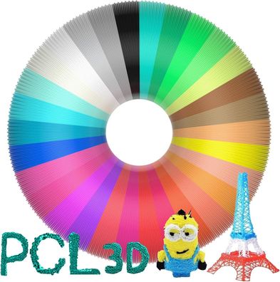 PCL-Filament-Nachféllungen fér 3D-Druckstifte in 30 Farben, 1,75 mm PCL-Filament