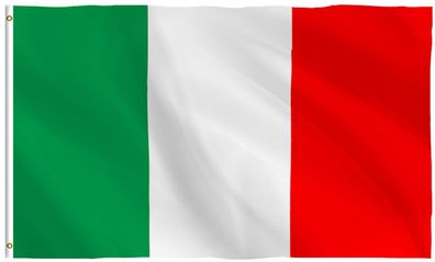 Italien Italy Flagge mit Ösen Fahne 150x90 Metalösen Wetterfest Fahnenmast