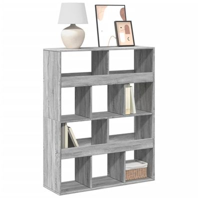 vidaXL Bücherregal Grau Sonoma 100x33x125,5 cm Holzwerkstoff