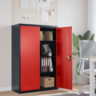 vidaXL Aktenschrank Anthrazit und Rot 90x40x140 cm Stahl