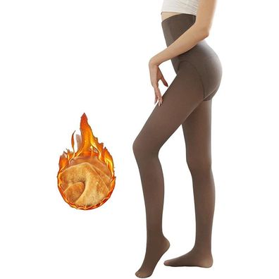 Damen Thermo Strumpfhose mit Innenfleece Warm Blickdichte Leggins