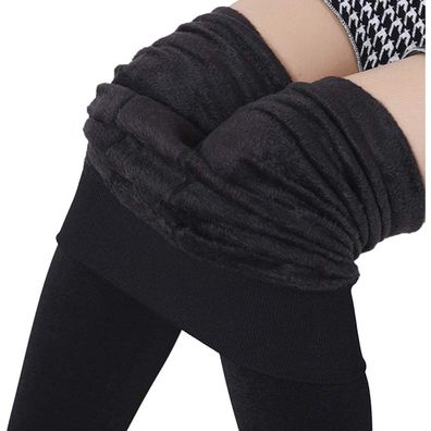 Damen Dicke Leggings Dick Leggings Dehnbar Hose HéfthebenSchwarz