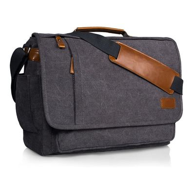 Umhängetasche/Laptoptasche 15,6 Zoll fér Arbeit Uni aus Polyester Grau