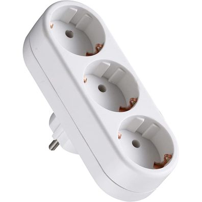 Mehrfachsteckdose, 3 in 1 Steckdosenadapter Wandplatte Steckdosen