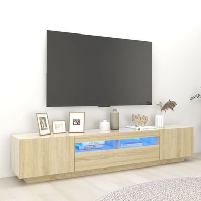 vidaXL TV-Schrank mit LED-Leuchten Sonoma-Eiche 200x35x40 cm