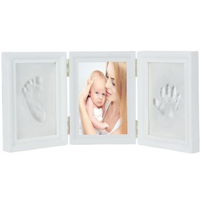 Bilderrahmen - Gipsabdruck Baby Hand und Fuß - Baby Handabdruck und Baby