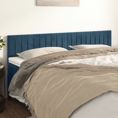 vidaXL Kopfteile 2 Stk. Dunkelblau 90x5x78/88 cm Samt