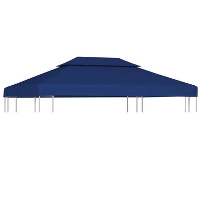 vidaXL Pavillon-Dachplane mit Kaminabzug 310 g/m² 4x3 m Blau