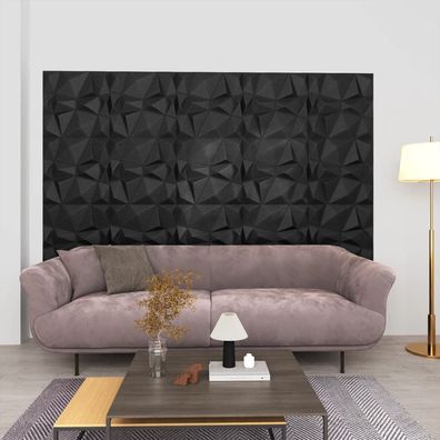 vidaXL 3D-Wandpaneele 24 Stk. 50x50 cm Diamant Schwarz 6 m²