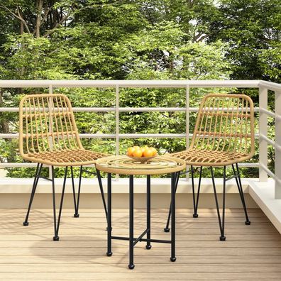 vidaXL Gartenstühle 2 Stk. 48x62x84 cm PE-Rattan