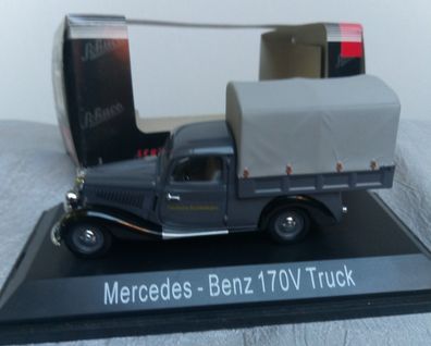 Mercedes Benz 170V LKW mit Pritsche und Plane, Deutsche Bundesbahn, Schuco