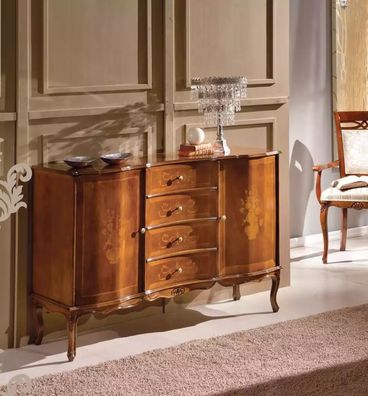 Kommode Schubladen braun Holz Sideboard klassische Möbel Design Kommode